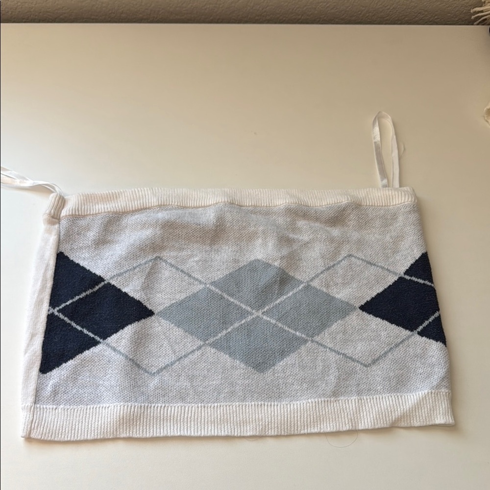 Nikka k Knit Tube Top in White and Gray size xl